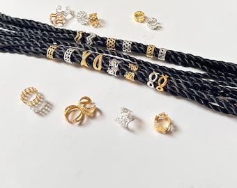 Ensemble de 8 pièces d'anneaux de cheveux réglables, perles élégantes pour bijoux de cheveux