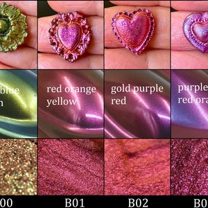 Magic Chameleon pigment, color changing sparkly holograph pigment shift, mirror powder, painting,plastic, Cosmetic, nail art, resin art image 7