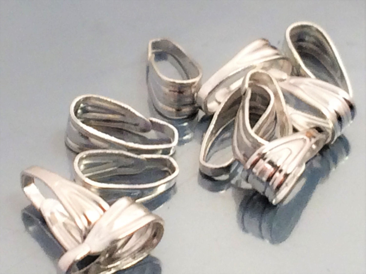 Snap on Bail Loops Pendant Bails Jewelery Findings , Clips Pendant ...