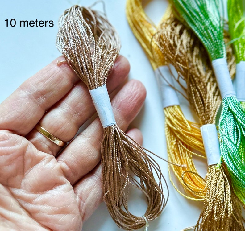 Embroidery floss, Viscose thread, Rayon thread polyester commercial Silk embroidery thread, Irish lace crochet tassel making image 7