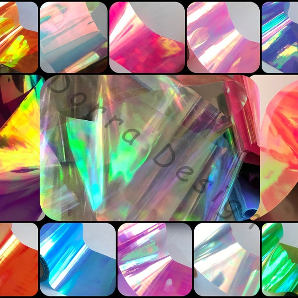 Verre irisé feuille de cellophane nail art, film de résine époxy, film miroir de bonbons Opal Rainbow Le film Aurora en verre brisé brisé