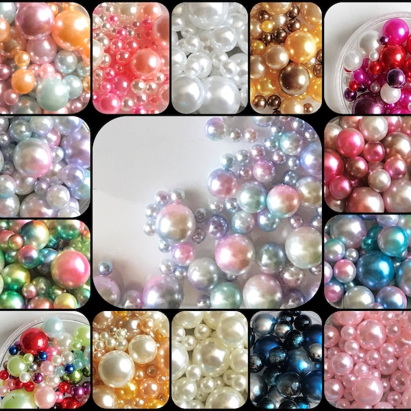 No Hole ABS Imitation Pearls Beads resin art Jewelry Making hair accessories