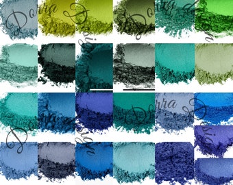 Poudre de Mica végétalienne naturelle, gamme de couleurs bleu vert, pigment additif artisanal polyvalent de haute qualité pour savon cosmétique