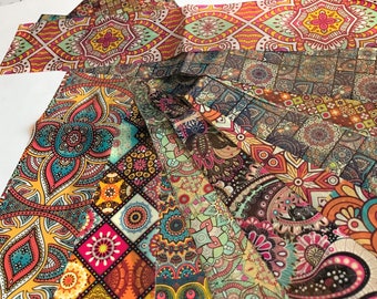 5 fogli di lamina per unghie stile retrò bohémien, adesivo con design floreale colorato, decorazione per nail art.