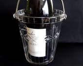 Vintage Wine Cooler, Vintage Champagne Ice Bucket, Glass Retro Wine, Vintage Groom Gift, Bar Cart, Bar Accessories, Barware, French
