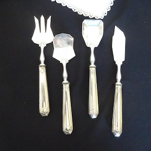 Charcuterie Board Serving Pieces Silver Art Deco Roses French Art Deco Silver Vintage Flatware,  France Mid Century Gift