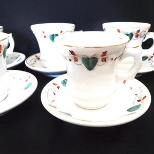 5 Pairs Brulots French Vintage Bistro Espresso Cups, Floral Coffee Mugs, Antique, French Kitchen France,French Home Decor,