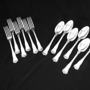 Christofle Silverplate 6 Forks 6 Tablespoons Soup French French Home Decor, Flatware, Shower Gift French France Discontinued Pattern Rare