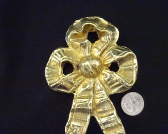Vintage Bronze Bow Wall Decor, French Art Nouveau Embellishment