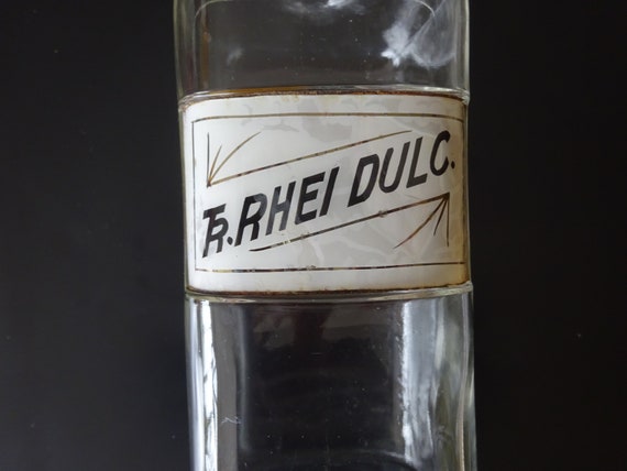 Antique Apothecary Jar Bottle Tr. Rhei Dulc. 1889… - image 7