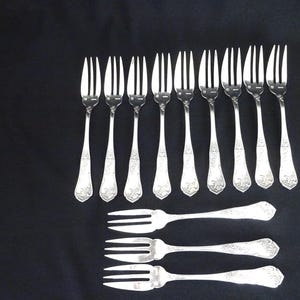 12  Salad Forks Oyster Forks Cake Forks Vintage 103 French, Antique,  French Home Decor, Silverware & Flatware,Shower Gift Silver Utensils