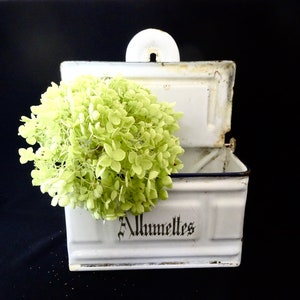 Vintage Tin Kitchen Box Kitchen Decor Match Allumette White French Kitchenalia French Country Decor