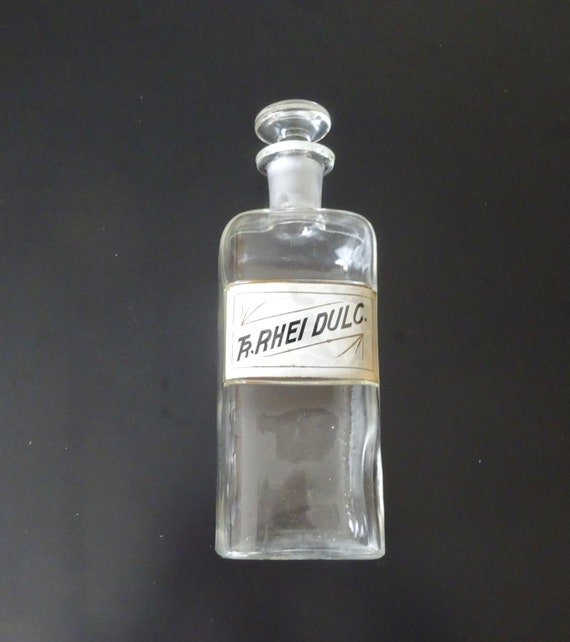 Antique Apothecary Jar Bottle Tr. Rhei Dulc. 1889… - image 2