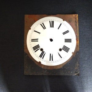 Cara de reloj antiguo, decoración de pared francesa, esmalte blanco, reloj antiguo, Shabby Chic, decoración de pared francesa, decoración del hogar francés, chippy