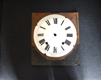 Antique Clock Face French Wall Decor,White Enamel,Antique Clock, Shabby Chic, French Wall Decor,French Home Decor, Chippy.