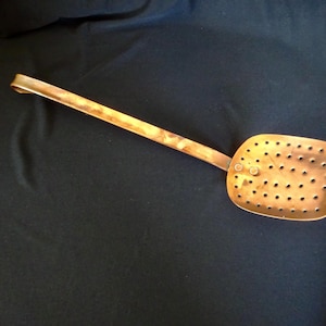 Antique Copper Cooking Strainer Skimmer French Vintage Kitchen Accessories Rustic Farmhouse Tools Utensil