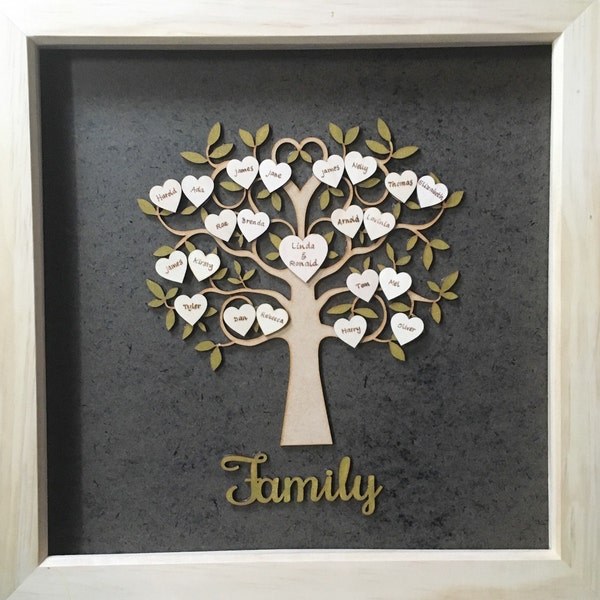 Personalised Wooden Family Tree Personalized Mother's Day