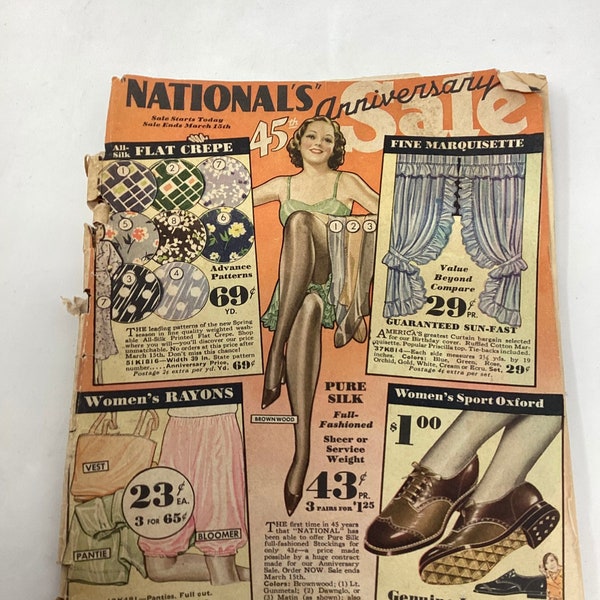 1932 National Bellas Hess Anniversary Sale Flyer Booklet