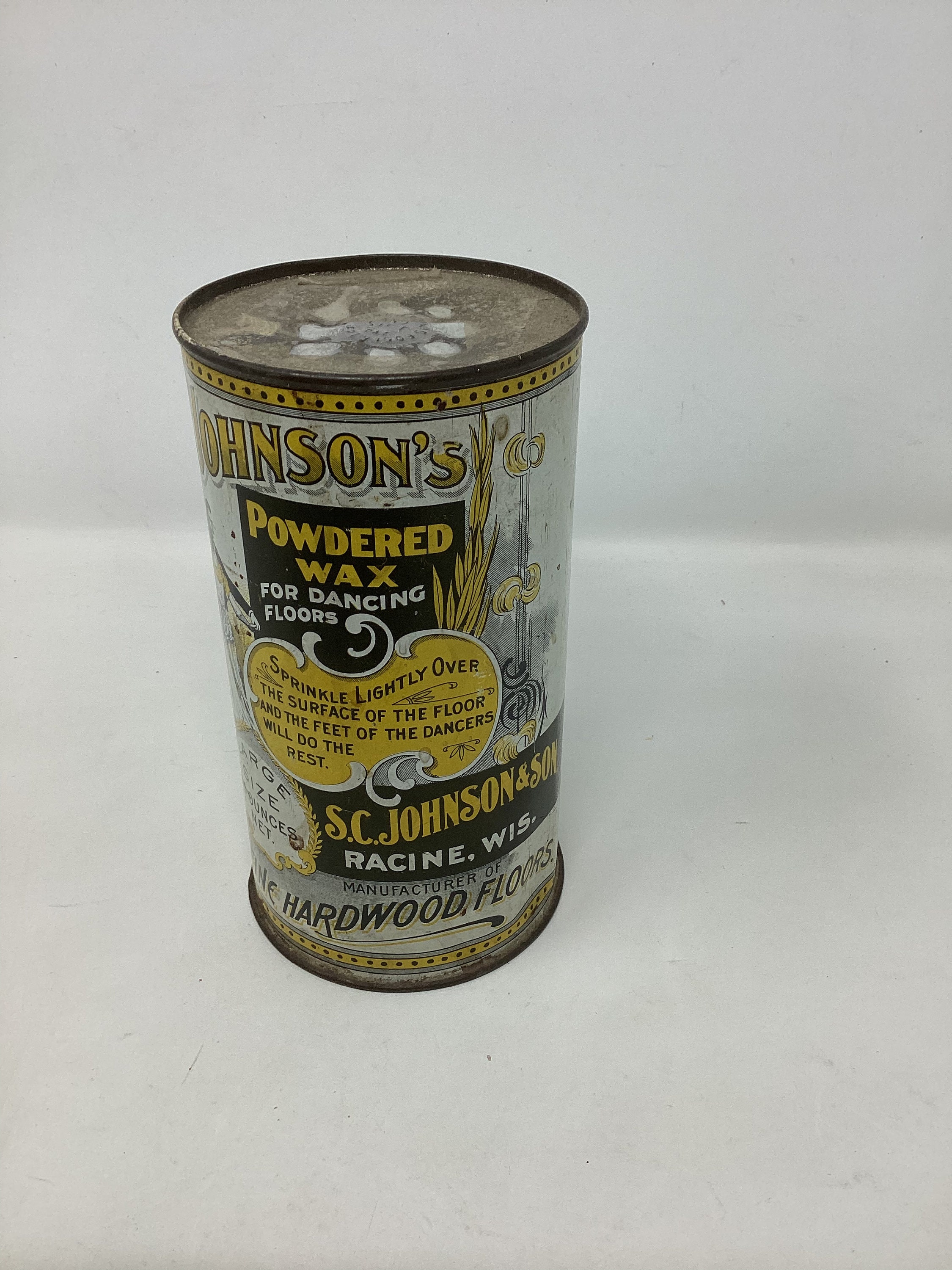 JOHNSON'S WAX POLISHES★メタルラック★ビンテージUSA Vintage 1979 Full 27 oz Glo-Coat Tin Can SC Johnson Floor