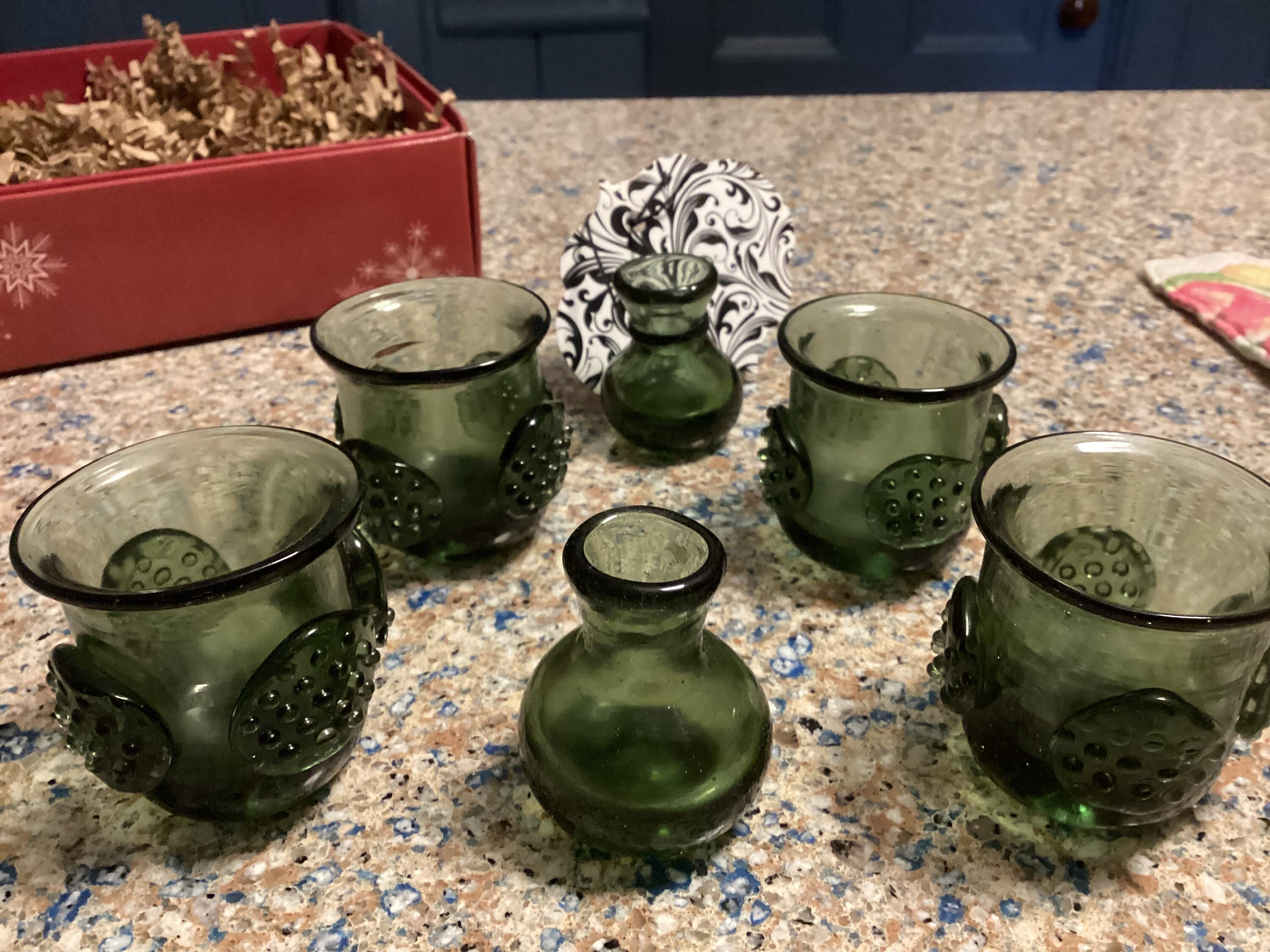 工芸品 Jamestown glasshouse decanter Six Piece Handblown Glass Set Made at Jamestown Glasshouse