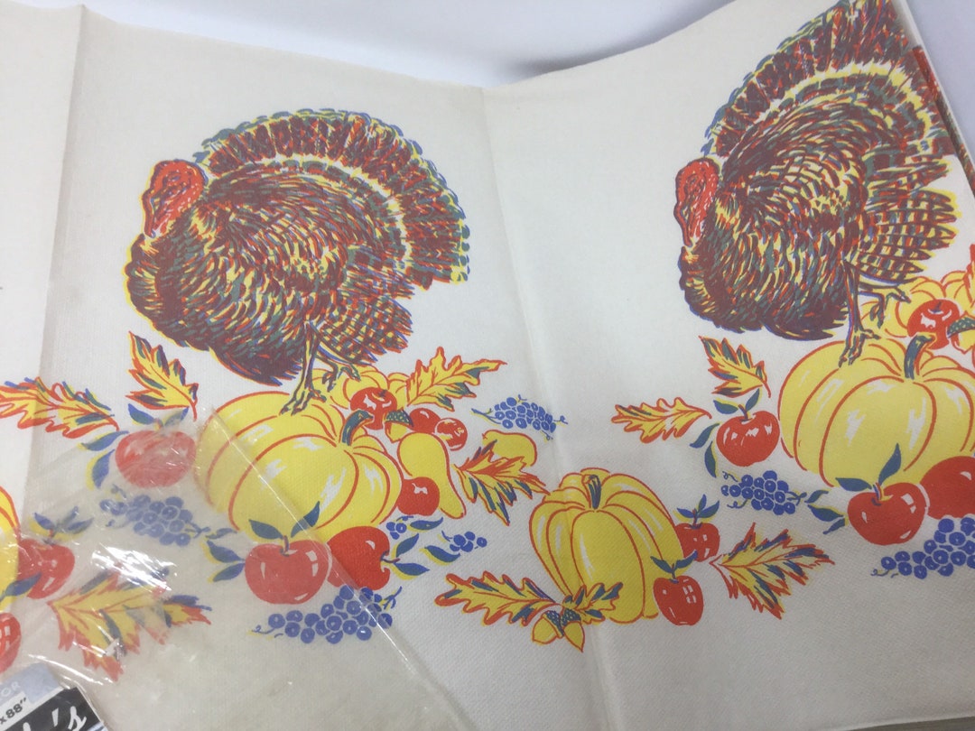 Vintage Unused Paper Thanksgiving Tablecloth - Etsy