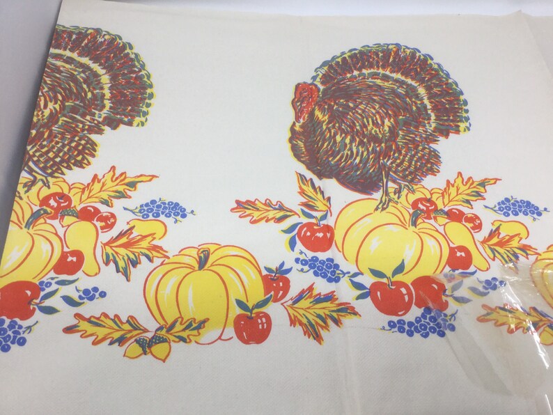 Vintage Unused Paper Thanksgiving Tablecloth Etsy
