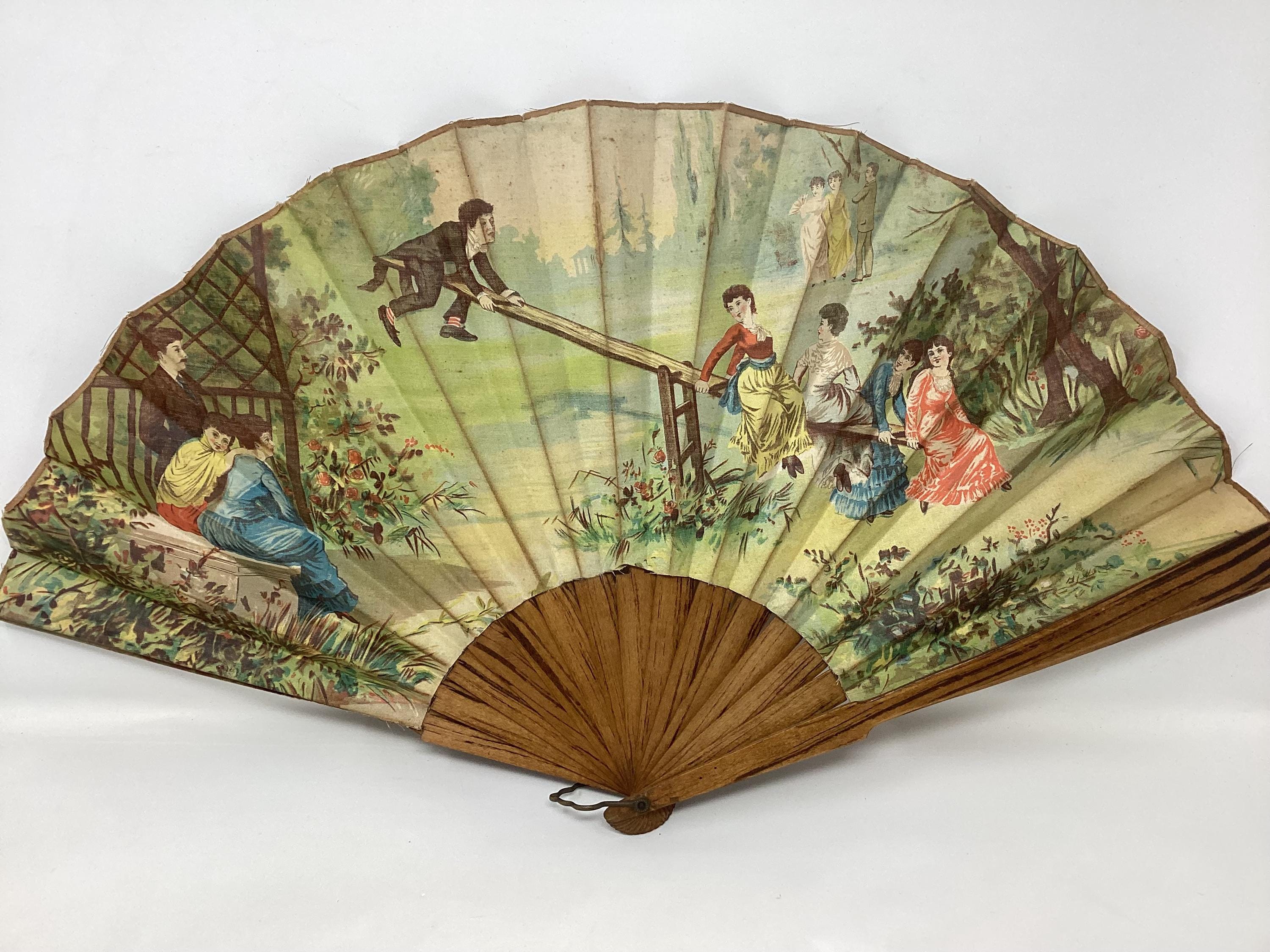 アンティークキルト　ファン　1800年代 1800s Hand Fan - Etsy
