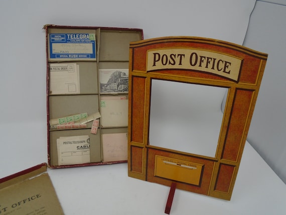 toy post office in a case