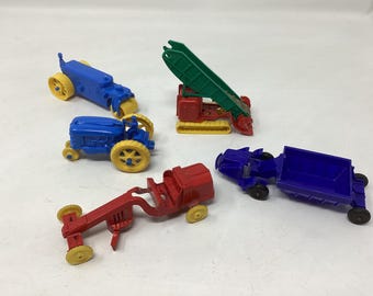 Lot of Five Banner Plastic Farm and Construction Vehicles