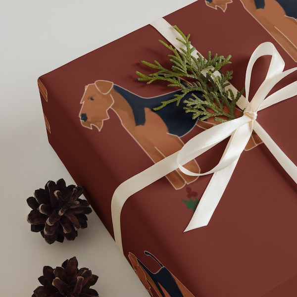 Airedale Terrier Christmas Themed Wrapping Paper