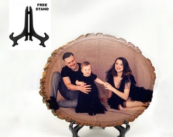 Family Picture On Wood, Home decor Wood Print,  Photo on wood, Gift photo