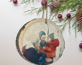 Personalized Christmas Tree Ornaments- Personalized Wood Print Ornament-Christmas Decoration. Your photo on wood ornament.