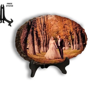 Photo On Wood, Gift For her , Picture On Wood, wedding decor, home decor , anniversary gifts, FREE Easel Stand