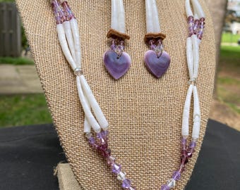 Wampum Necklce & Earring Set