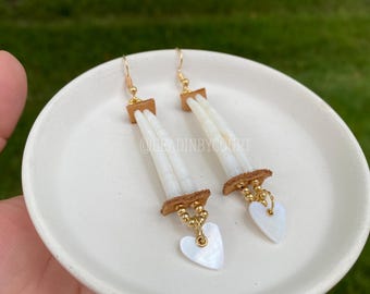 Mother of Pearl Heart Earrings