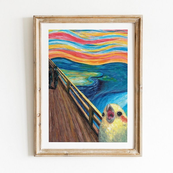 The Screm | Funny Cockatiel Birb Wall Art