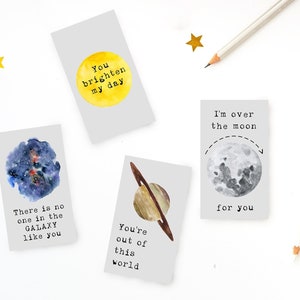Space Valentine-kaart voor kinderen - Space Valentine-printables - afdrukbare Valentijnsdagkaarten - direct downloaden - zonnestelsel Valentine
