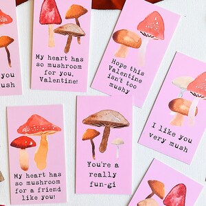 Tarjetas de San Valentín con hongos para niños: tarjetas de San Valentín para imprimir y hacer tú mismo: descarga instantánea