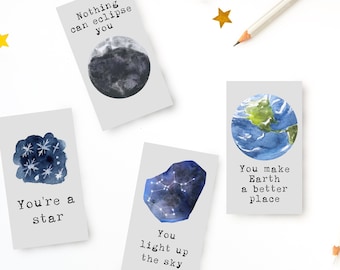 Druckbare Weltall Valentinstag Karten - Galaxy Valentinstag Karten für Kinder & Klassenfeiern - DIY Sofort Download