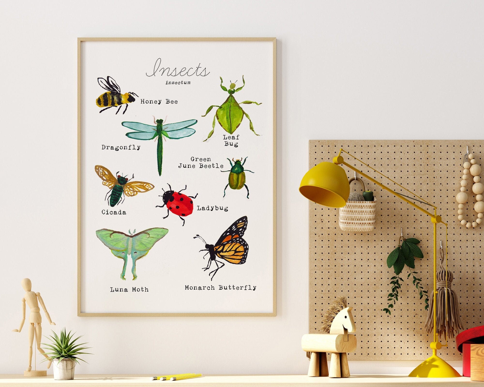 Educational Bug Poster for Home Classroom & Nursery - Insect Wall Art - Nature Decor for Kids - Printable Instant Download Field Guide Print