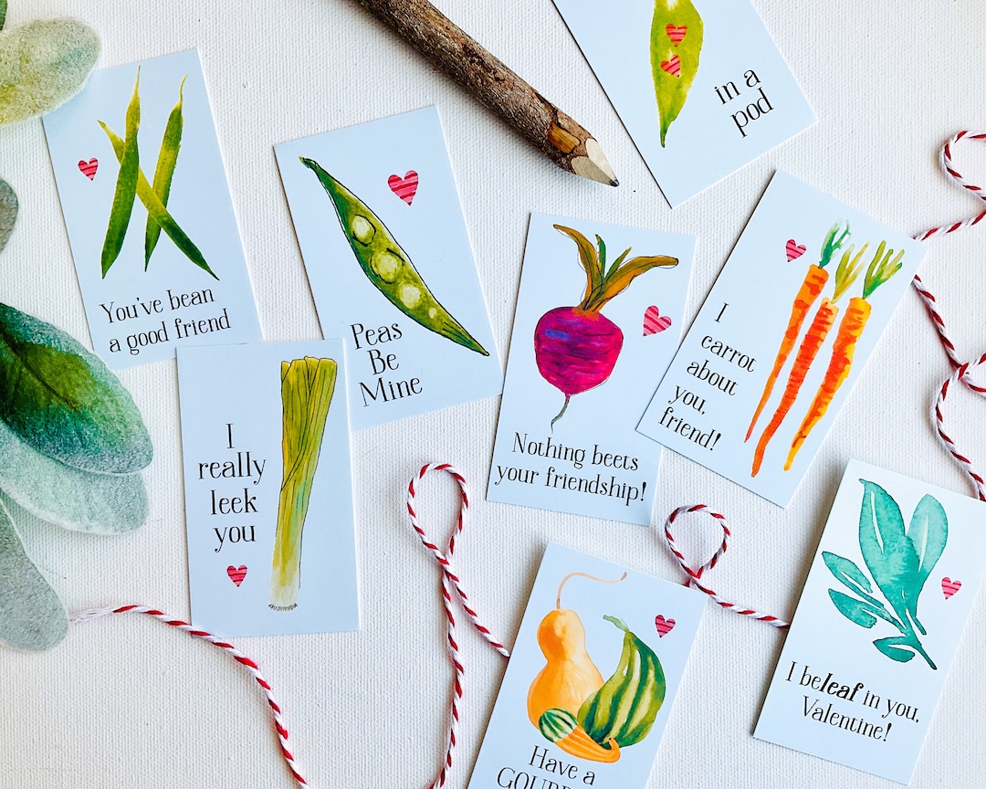 Corny Vegetable Valentine Cards for Kids Funny Pun Valentine's Day ...