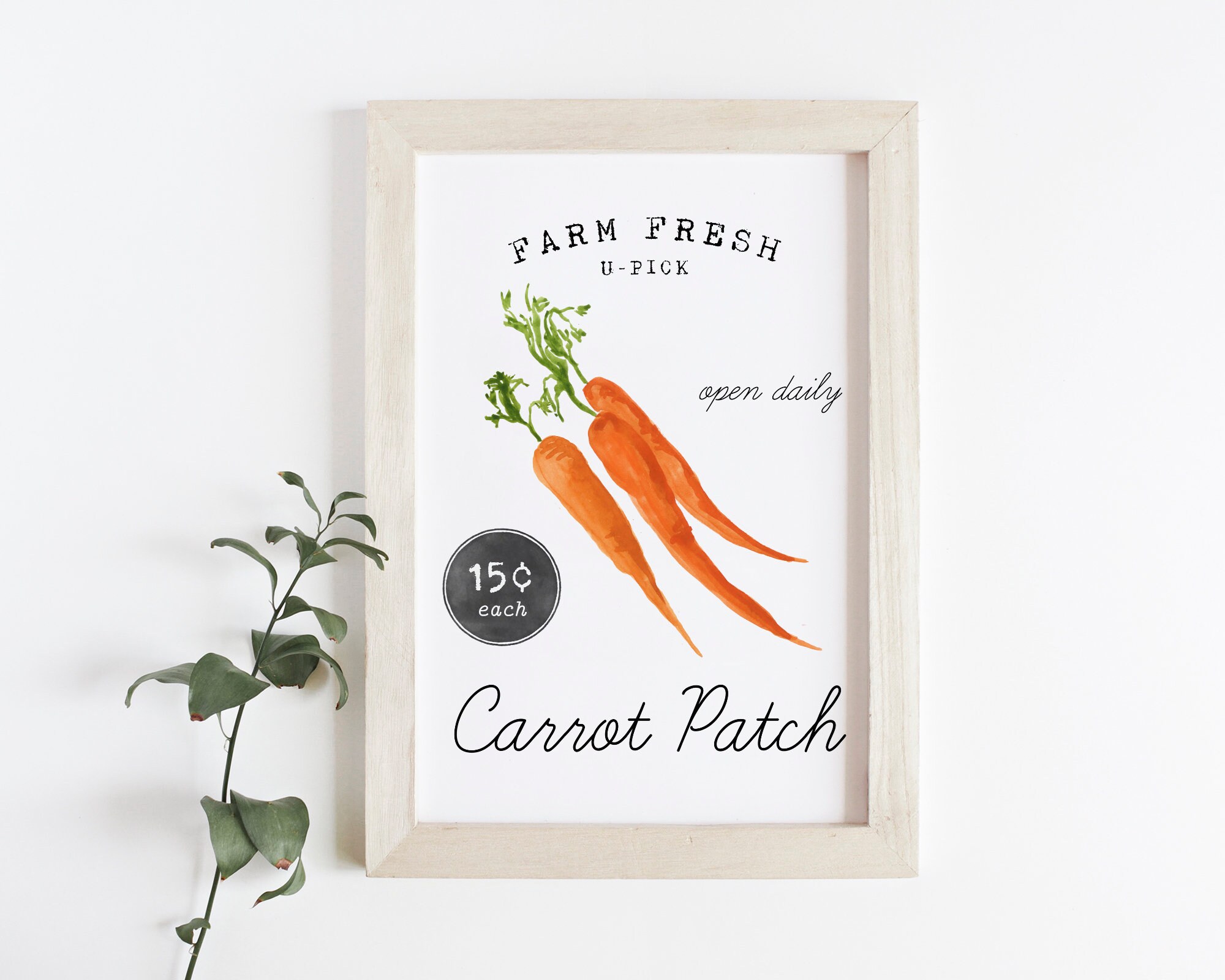 Printable Carrot Wall Art Carrot Patch Sign Farmhouse | Etsy
