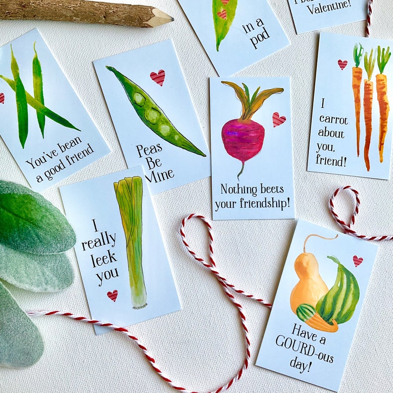 Corny Vegetable Valentine Cards for Kids - Funny Pun Valentine's Day ...