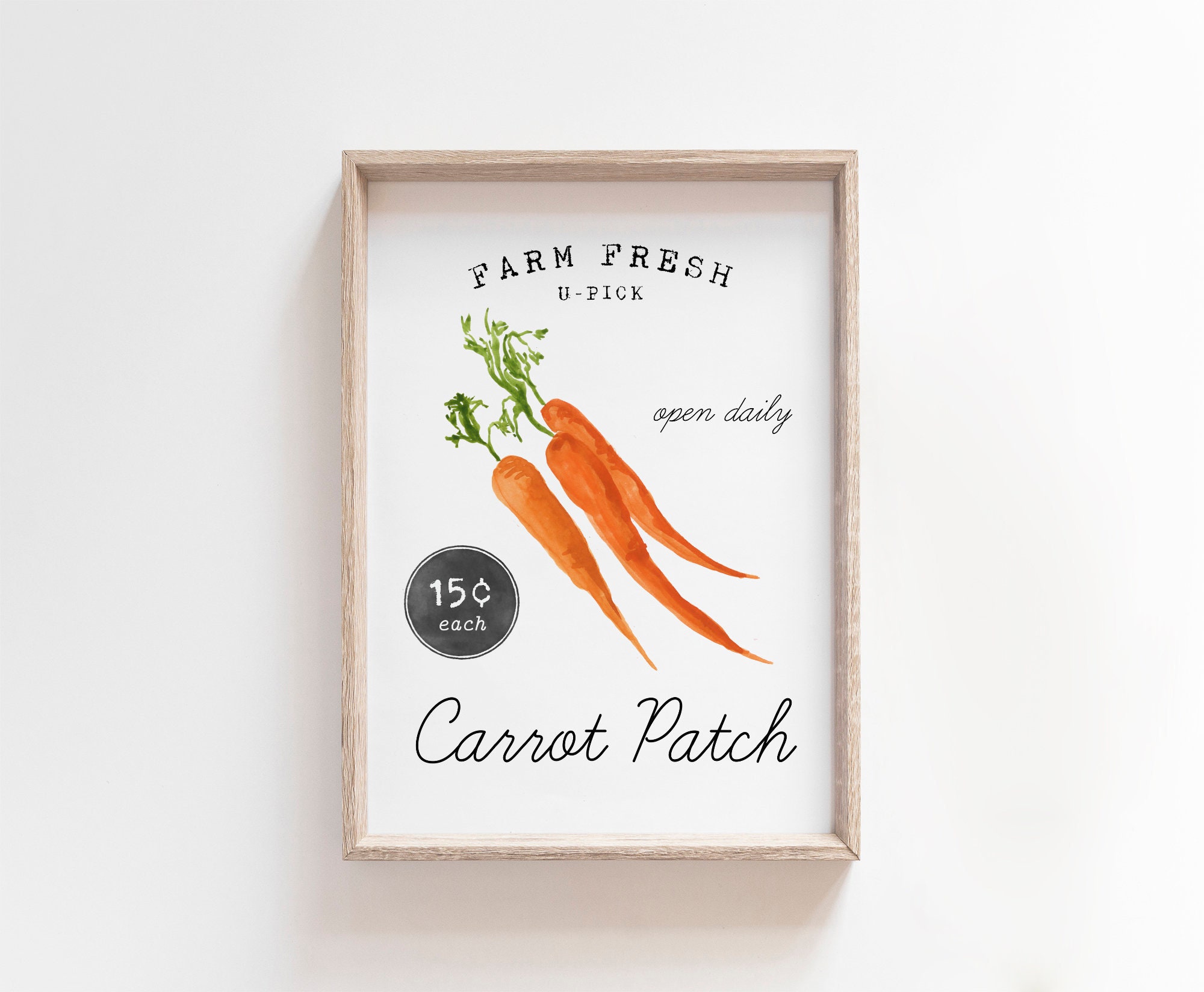 Printable Carrot Wall Art Carrot Patch Sign Farmhouse | Etsy