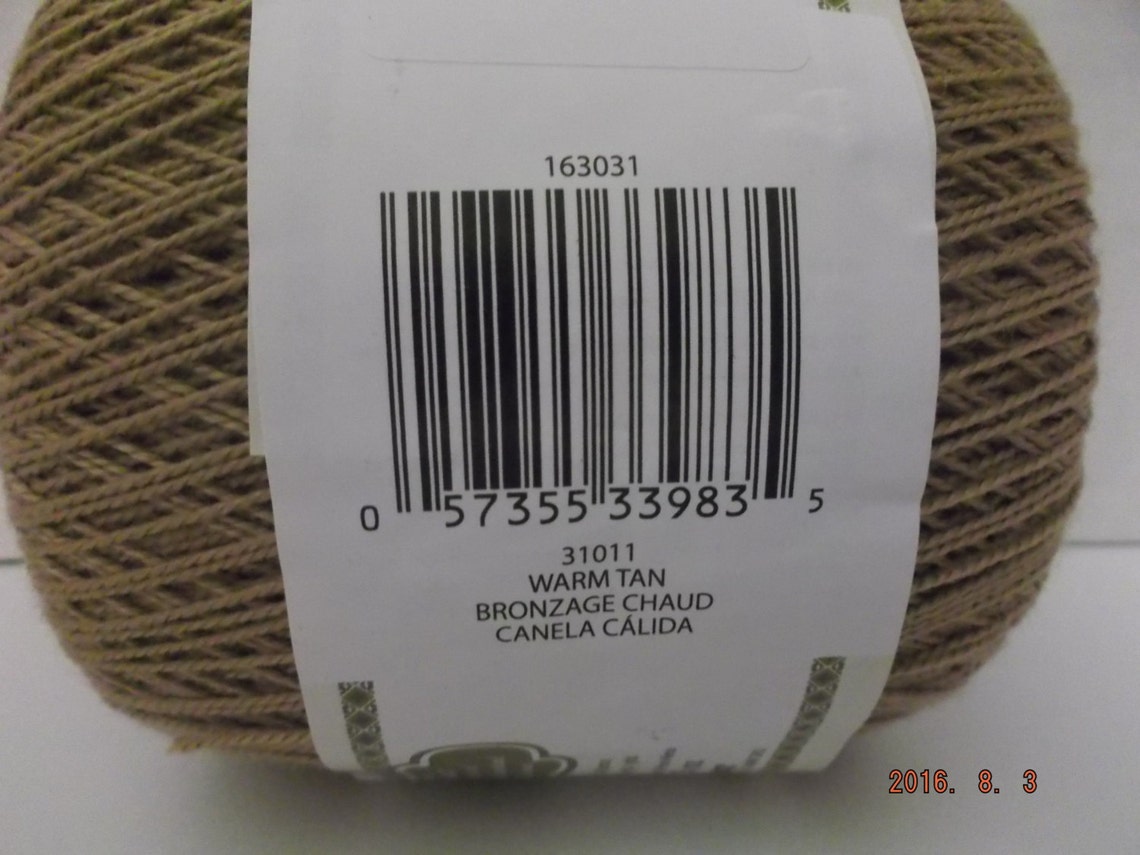 Bernat Handicrafter Crochet Thread Size 5 Warm Tan 3 Oz Etsy