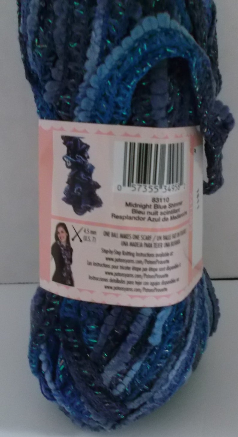 Patons Pirouette Yarn or Completed Scarf Midnight Blue | Etsy