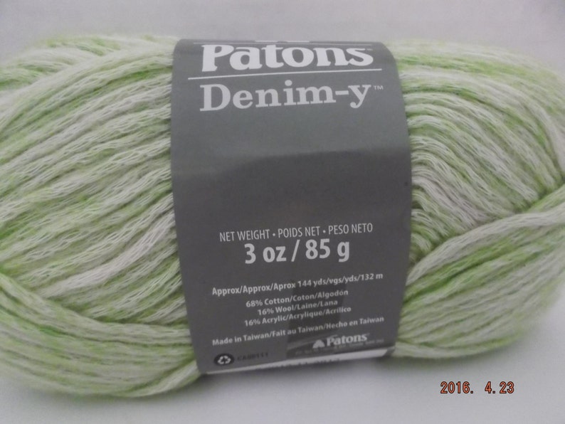 ~ #4 Medium ~ 85 grams ~ 144 Yards ~ Patons Denim-y Yarn ~ Wool Blend ~ Limelight Denim