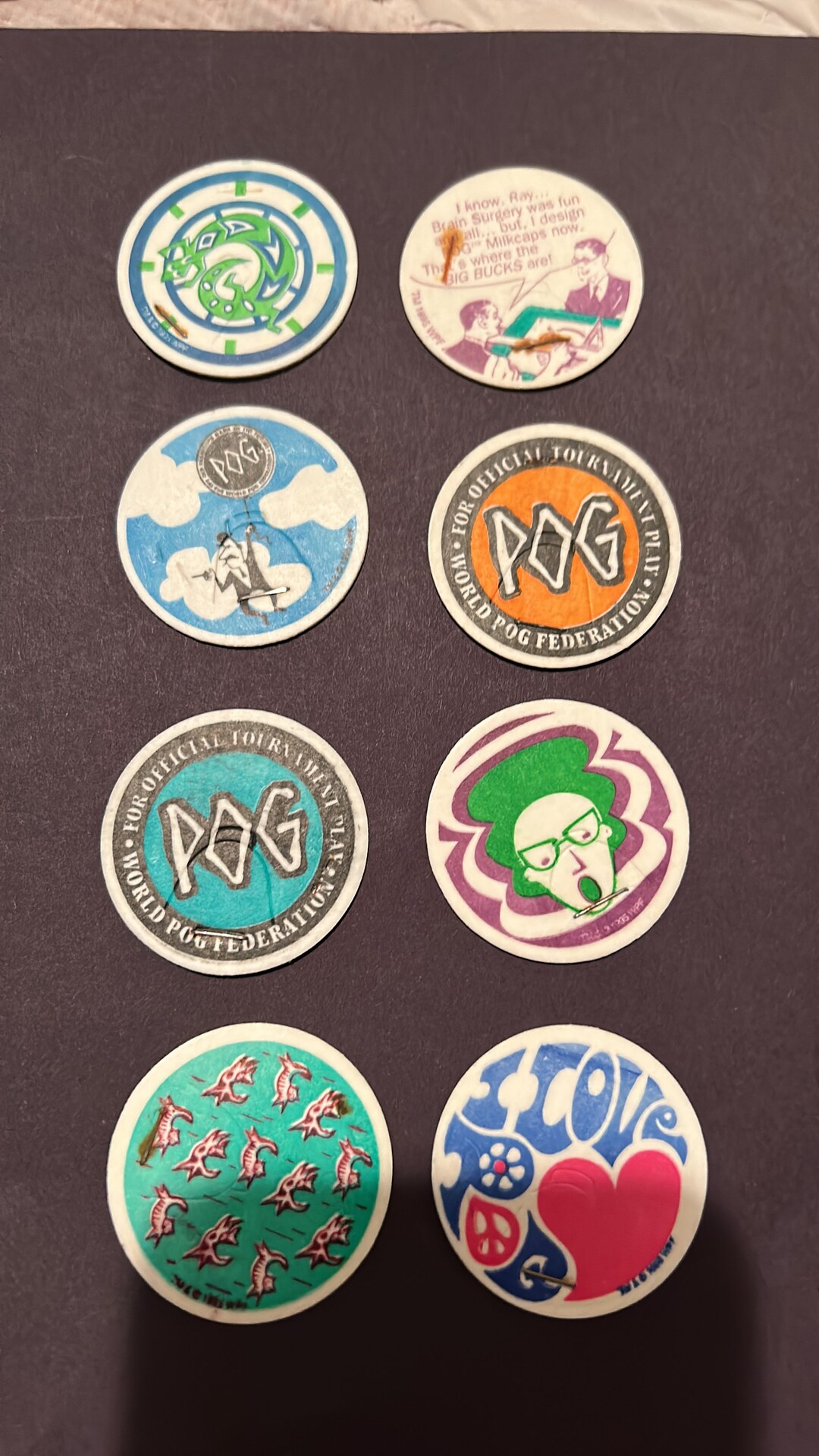 Lot of 8 Vintage Pogs With Free Shipping in North America Etsy