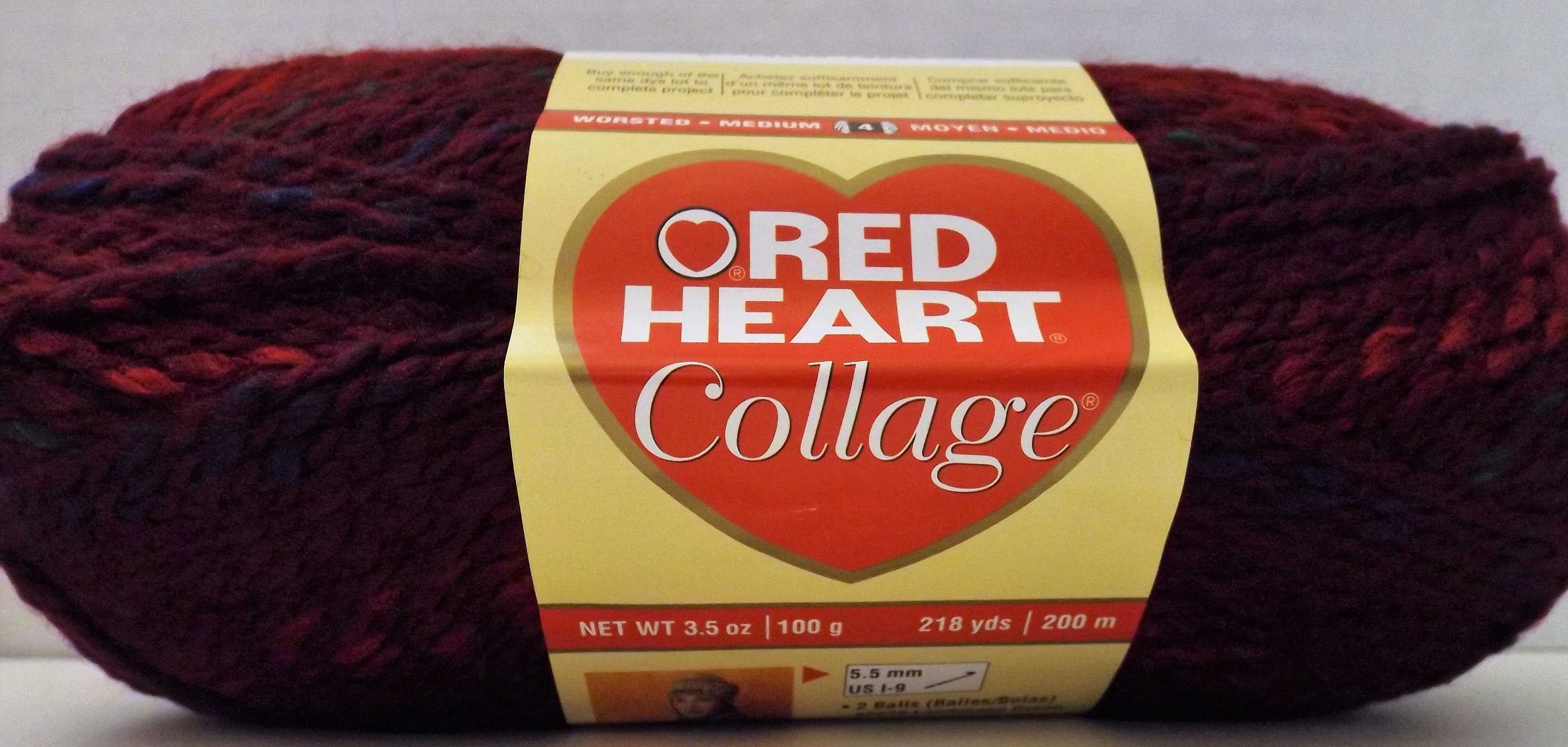 Red Heart Collage Yarn Crimson Maple 2352 100 Grams/3.5 Etsy