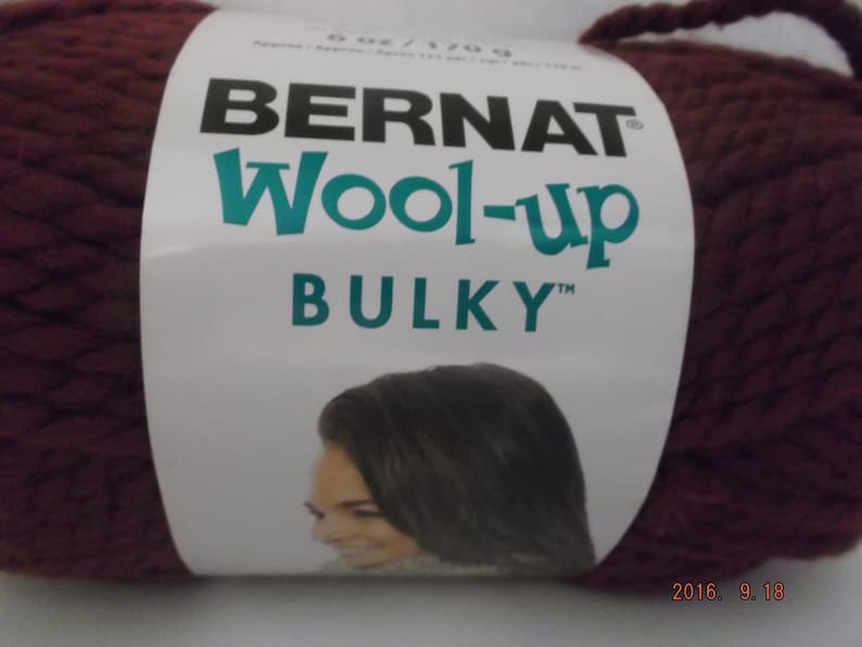 Bernat Wool-Up Yarn Merlot #6 Super Bulky 170 grams6 ounces ~ 121 Yards110 meters ~